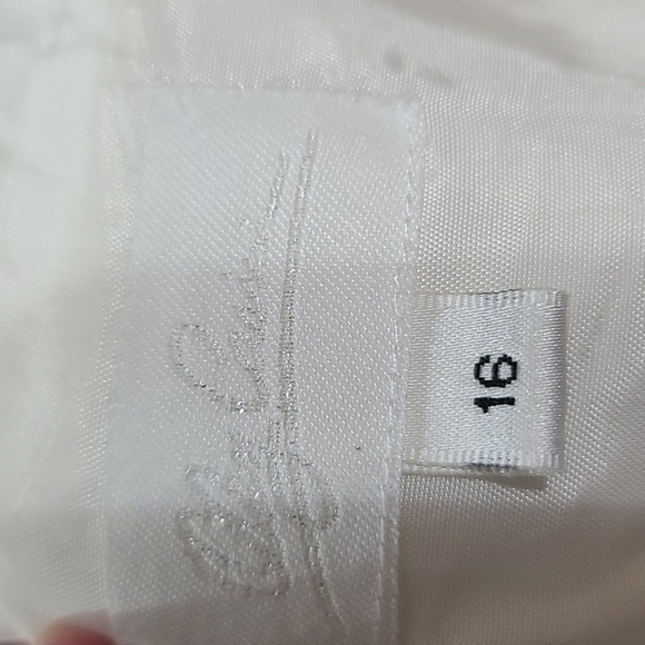 VTG Oleg Cassini Womens Formal Dress Off White SILK Beaded Pleated Wedding Sz 16 - Picture 10 of 16